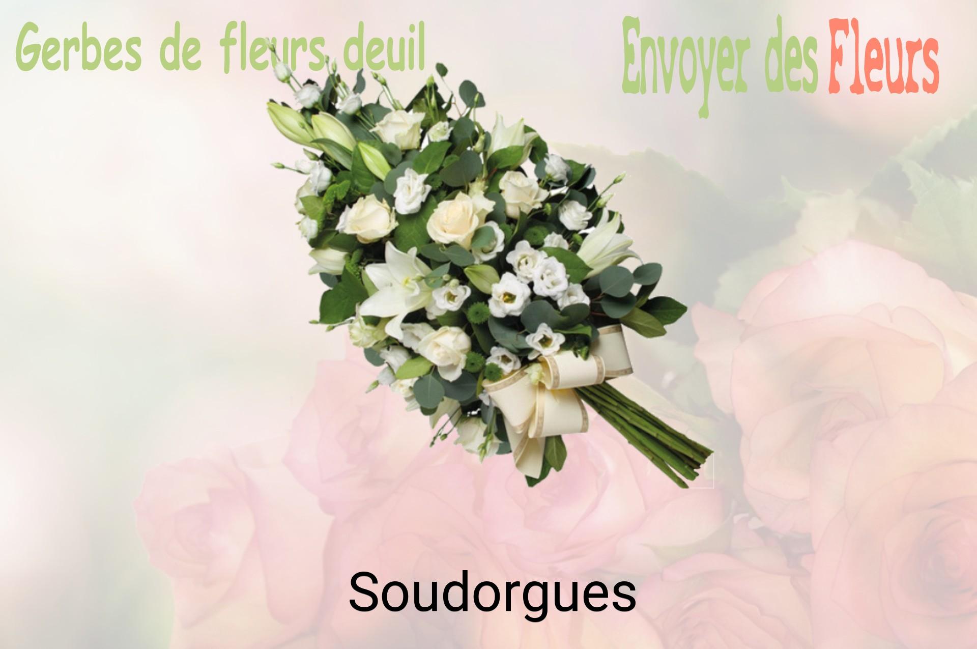 Gerbe de fleurs de deuil livrée à Soudorgues